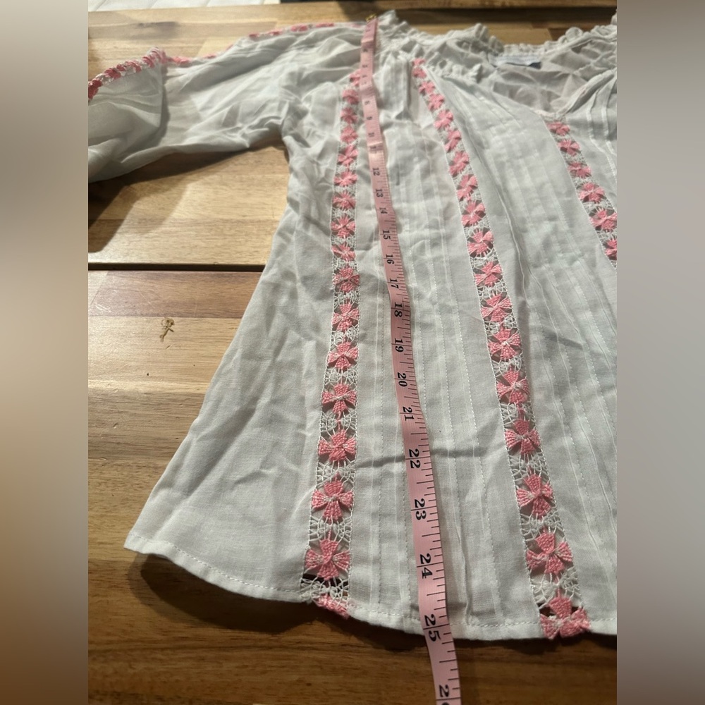 Mi Golondrina | Embroidered Top|White w/ Pink Flower| NWOT - Picture 6 of 7